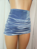 Starlet High Waist Bottom in Dusty Blue Velvet