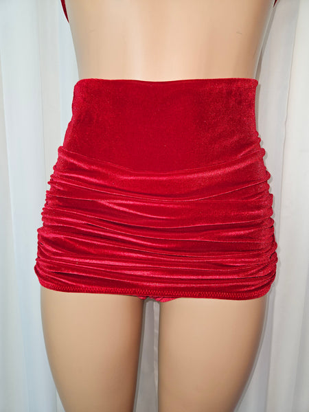 Starlet High Waist Bottom in Red Velvet