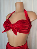 Starlet Ruched Top in Red Velvet