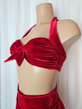 Starlet Ruched Top in Red Velvet