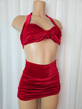 Starlet Ruched Top in Red Velvet