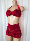 Starlet High Waist Bottom in Red Velvet