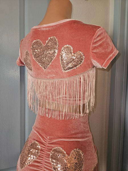 LONELY HEARTS SHIMMY BOTTOM in MAUVE ROSE