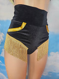 LONESTAR SHIMMY BOTTOM in BLACK VELVET With GOLD STARS