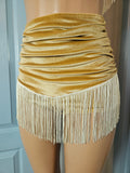 LONESTAR SHIMMY BOTTOM in BROWN VELVET With GOLD HEARTS
