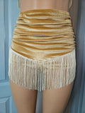 LONESTAR SHIMMY BOTTOM in BROWN VELVET With GOLD HEARTS