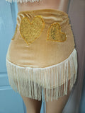 LONESTAR SHIMMY BOTTOM in BROWN VELVET With GOLD HEARTS