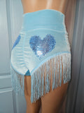 LONELY HEARTS SHIMMY BOTTOM in BLUE VELVET