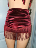LONESTAR SHIMMY BOTTOM in MAROON VELVET With MAROON HEARTS