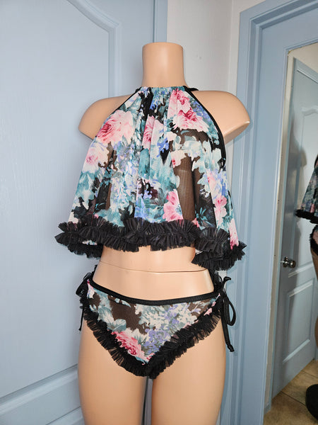 Darling 1960s Style BabyDoll Set- FLORAL