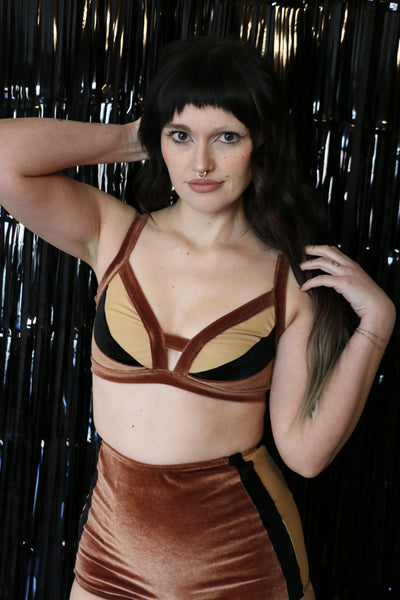Ziggy Retro Velvet Bikini Top
