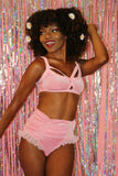 Bella Pink Velvet Cage Top