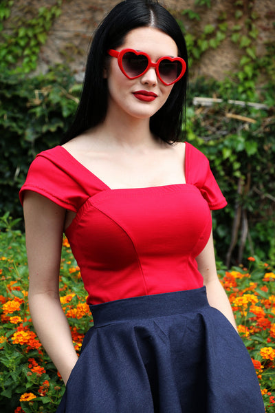 FINAL SALE Alexandra Top in Red