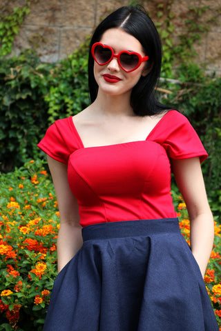 FINAL SALE Alexandra Top in Red