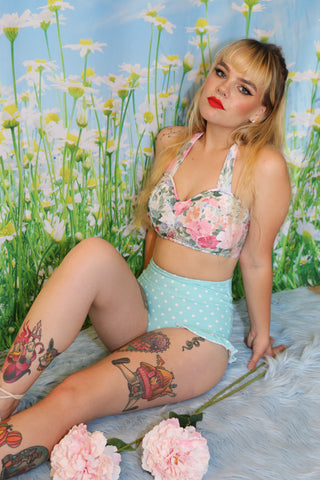 Sweet Pea Bottom in Mint Dot