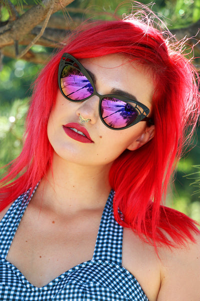 Butterfly Sunnies in Black and Purple