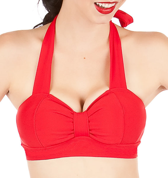 WINK Red Retro Bikini Top