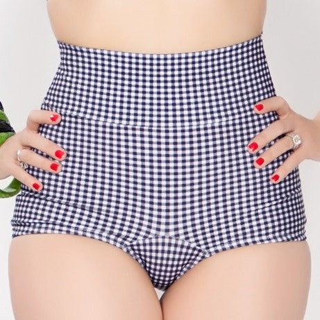 ANNETTE Black Gingham High Waist Bottom