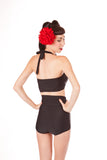 Lillian Black Retro Vintage High Waist Bikini Bottom