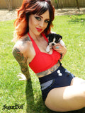 WINK Red Retro Bikini Top
